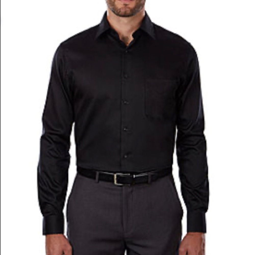 Large sateen fitted men’s dress shirt 16 1/2